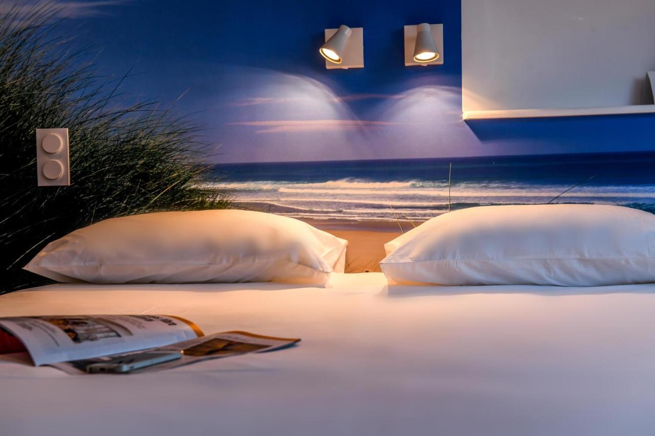 Les Vagues Hotel Restaurant Biscarrosse-Plage Exterior foto