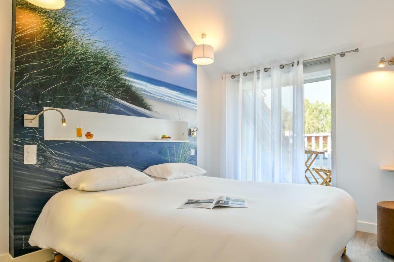 Les Vagues Hotel Restaurant Biscarrosse-Plage Exterior foto