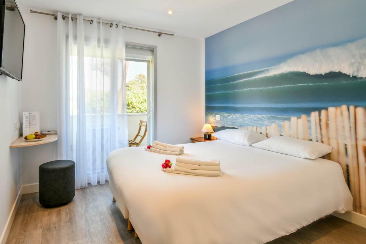 Les Vagues Hotel Restaurant Biscarrosse-Plage Exterior foto